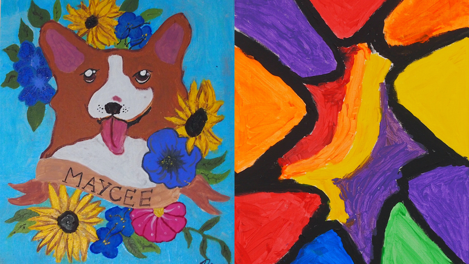 Left - 'Maycee' by Piper. Right - 'The Stained Glass' by Kailan