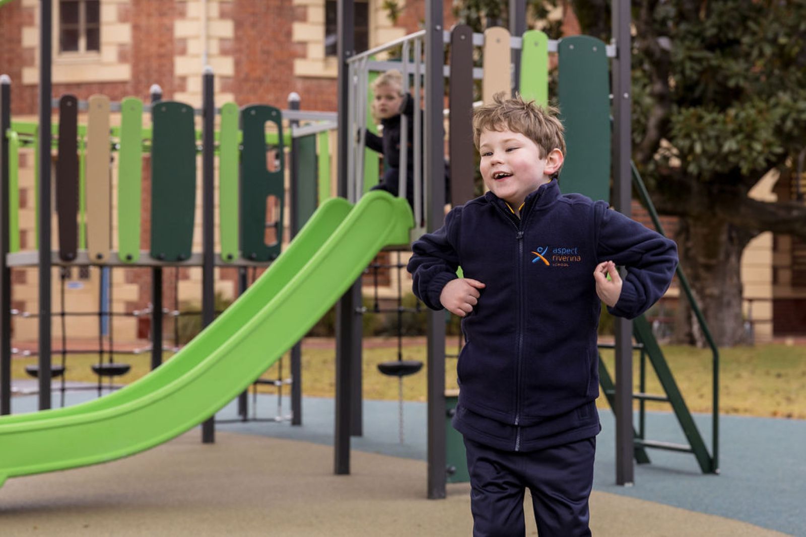 Students enjoying active play in a safe and supportive outdoor environment