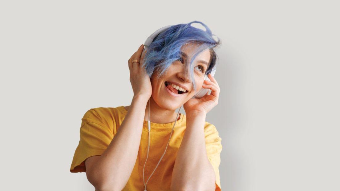 Woman with headphones small size for web