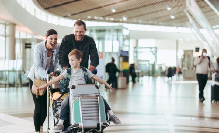 family at airport