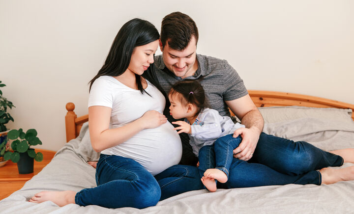 Family and pregnant woman